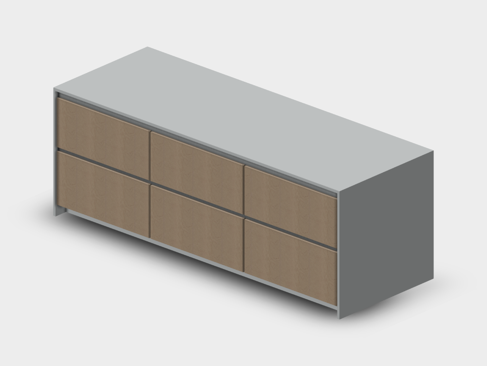 Kitchen island with six drawers