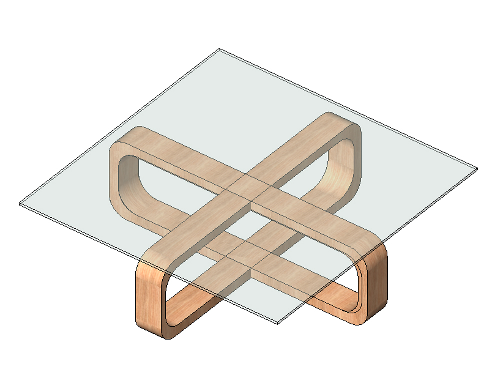 Table basse à base entrelacée