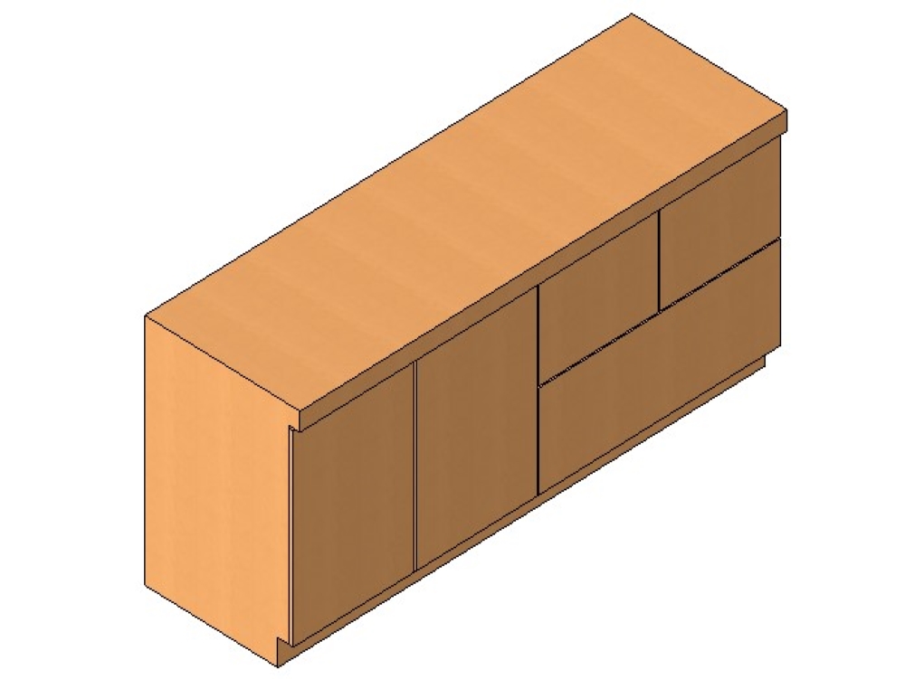 Modular wooden kitchen island