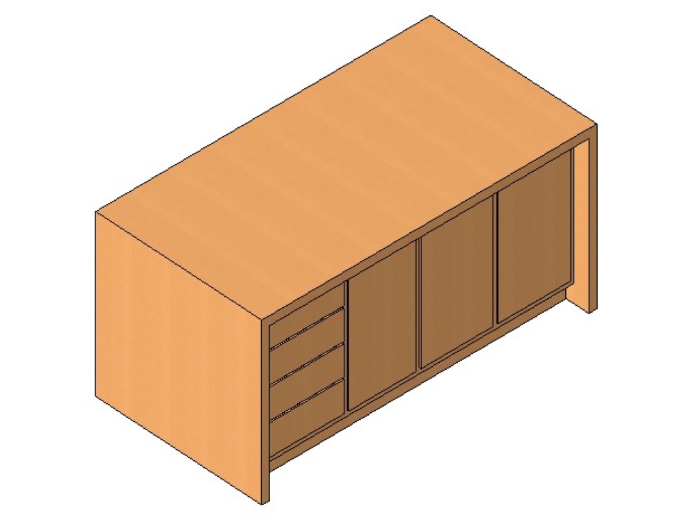 Wooden kitchen island
