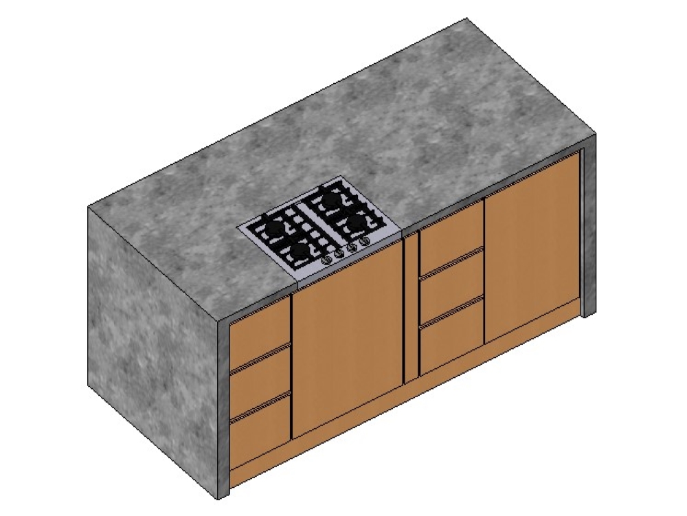 Silestone kitchen island with stove