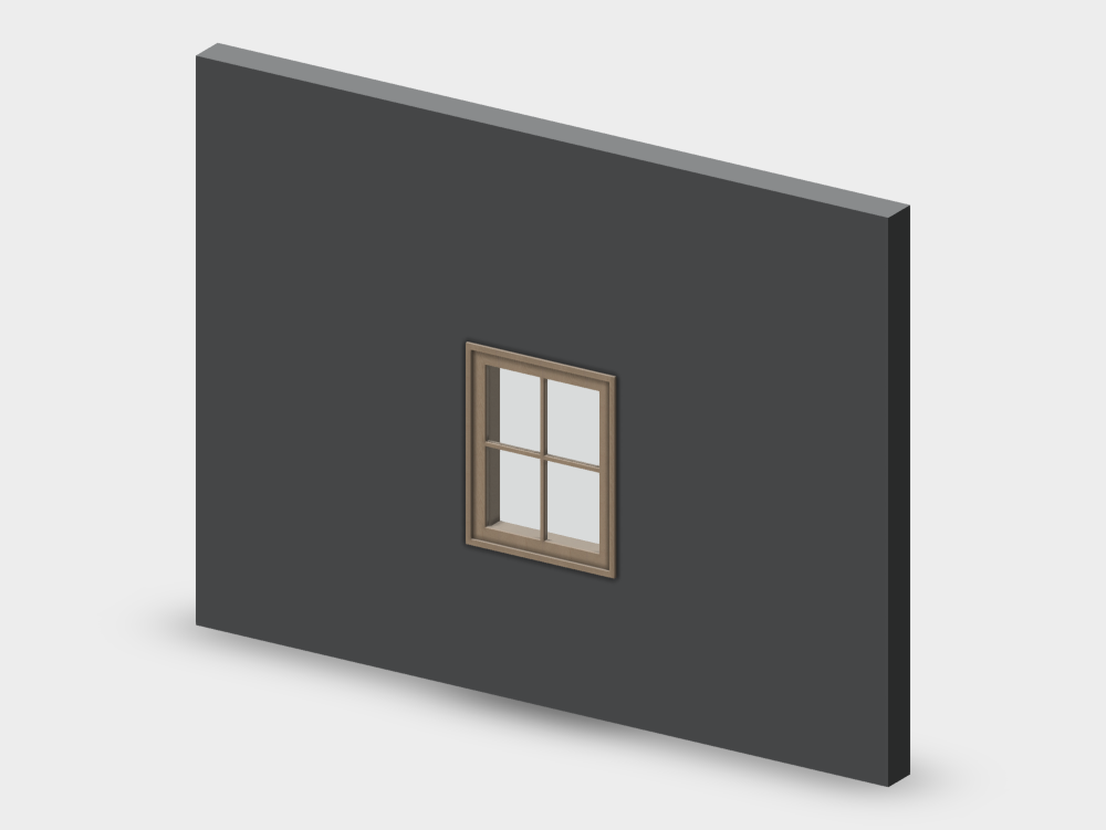 Janela retangular francesa em madeira