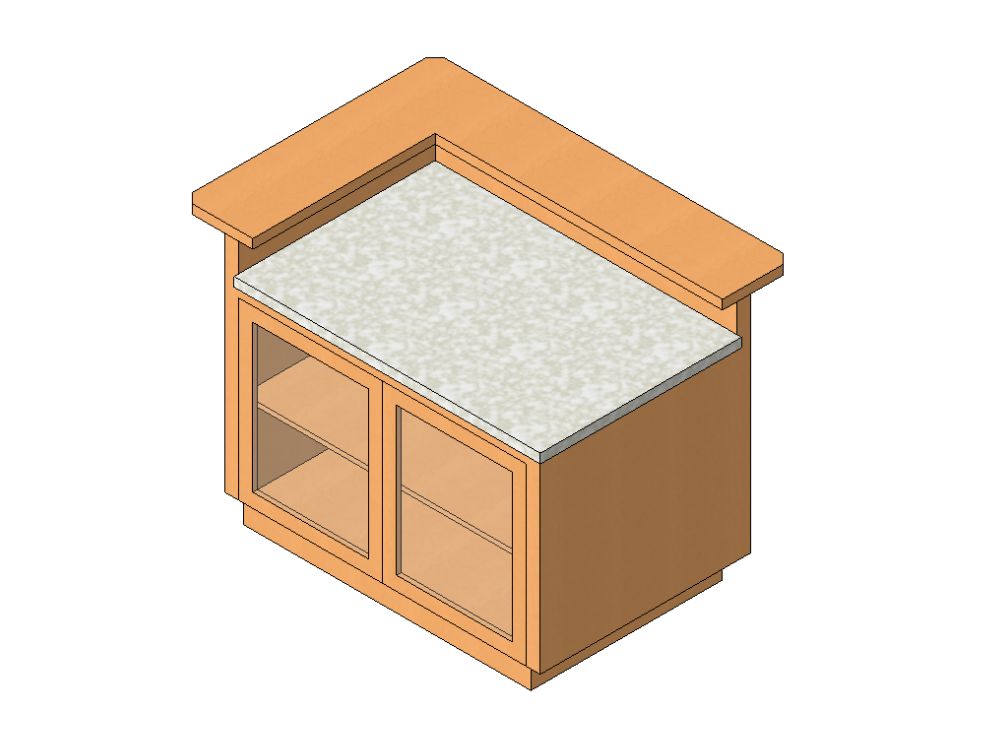 Isla de cocina en L
