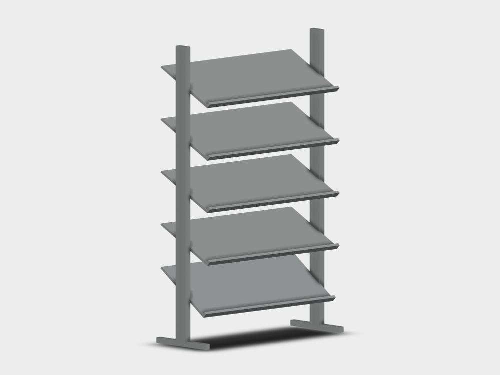 Porte-revues incliné en métal