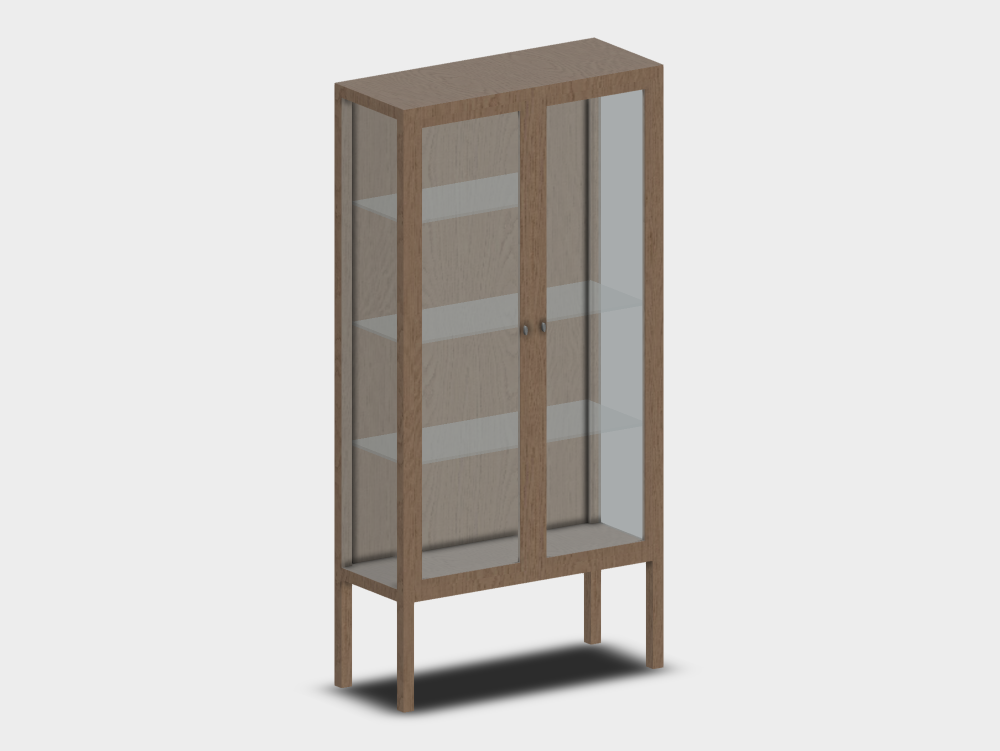 Buffet avec portes vitrées et cadre en bois