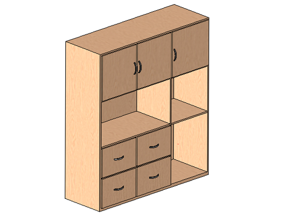 Modular wooden sideboard.