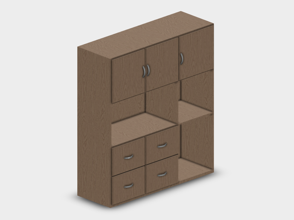 Vajillero modular de madera.