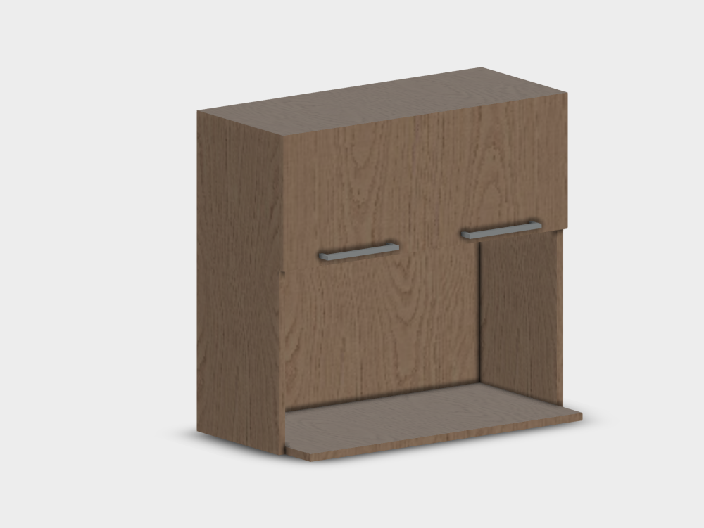 Armoire de cuisine avec étagère ouverte