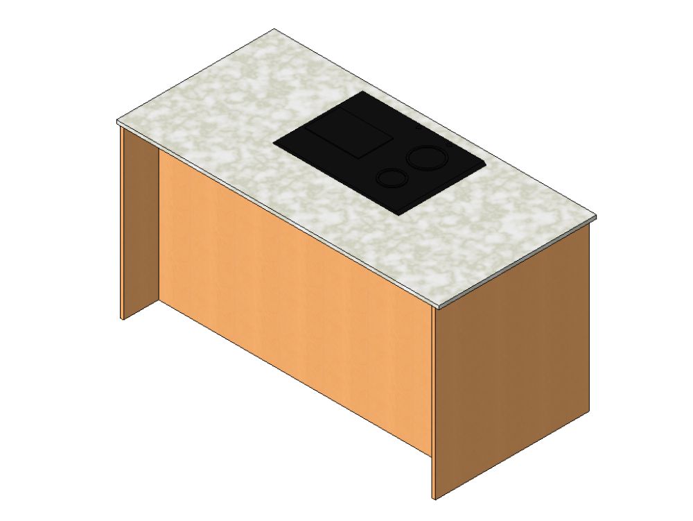 Kitchen island with integrated stove