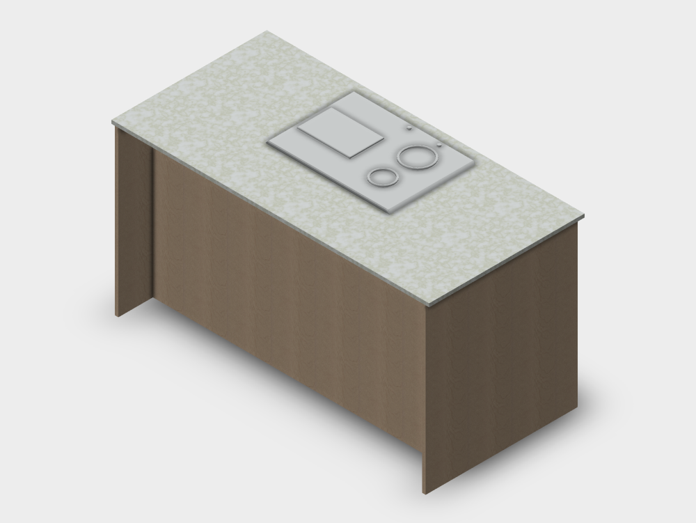 Isla de cocina con anafe integrado