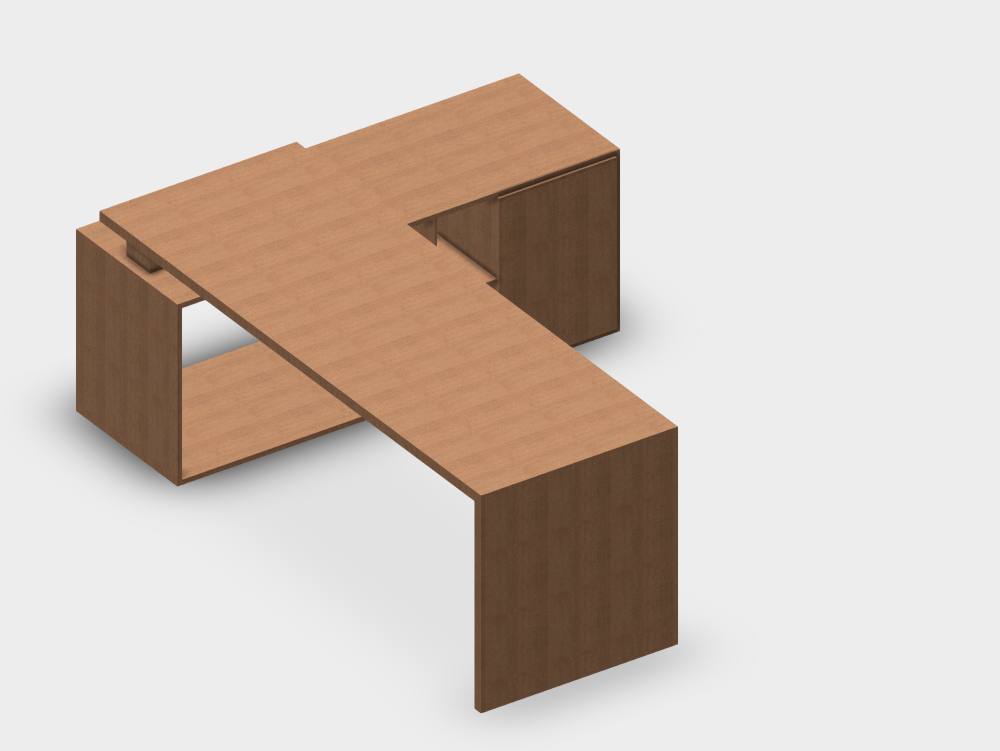 Bureau en L avec étagères intégrées