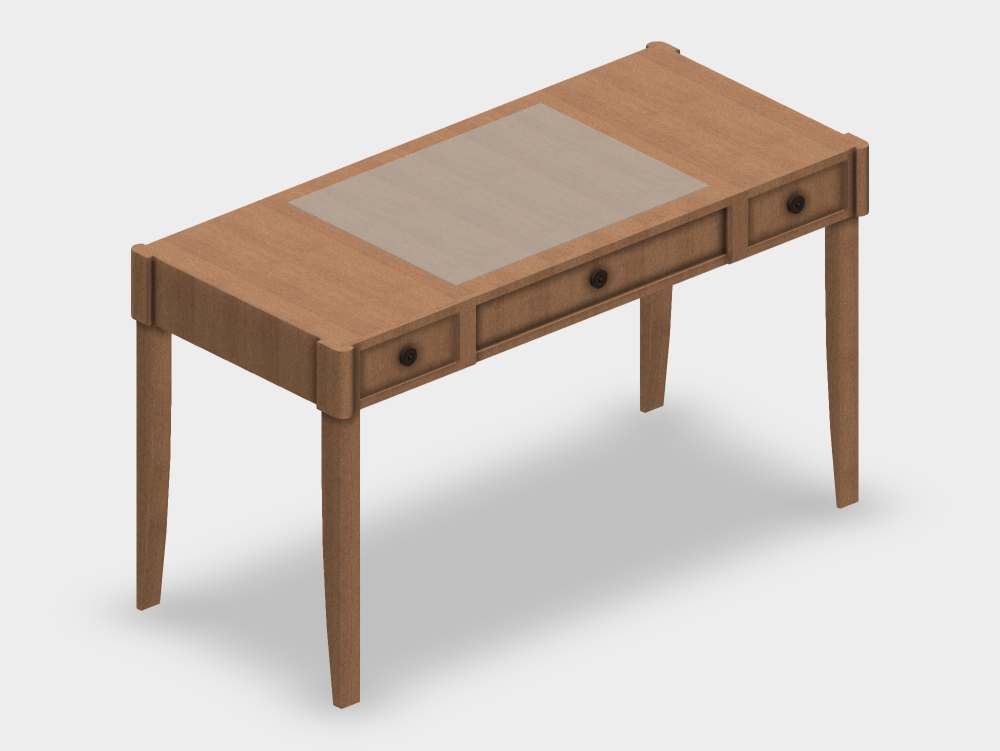 Bureau en bois de style vintage avec quincaillerie