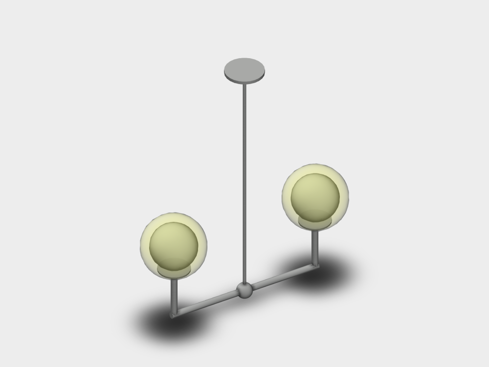 Luminária pendente simétrica com difusores esféricos