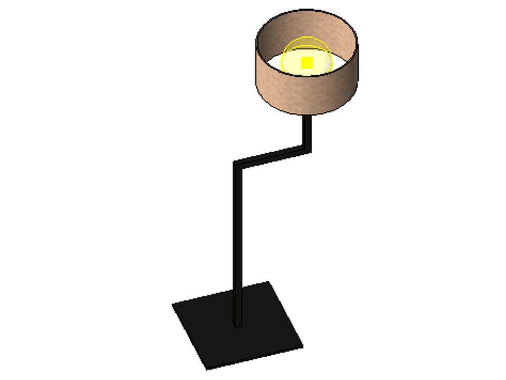 Floor lamp with cylindrical shade