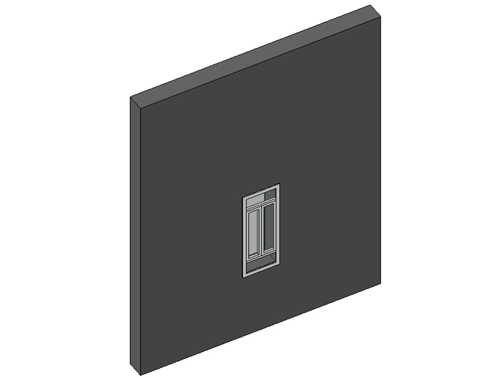 Aluminum casement window with double vertical leaf