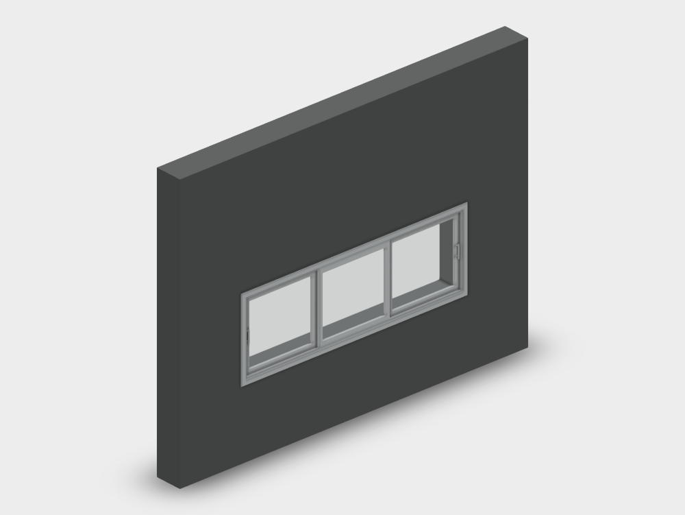 Ventana corrediza horizontal de aluminio con tres hojas