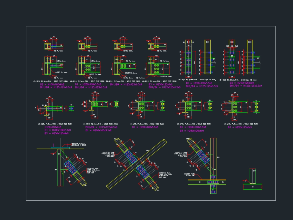 Connexions d'une structure métallique