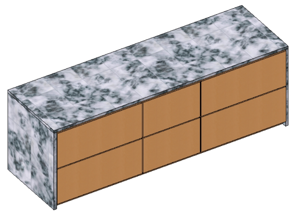 Low island with drawers