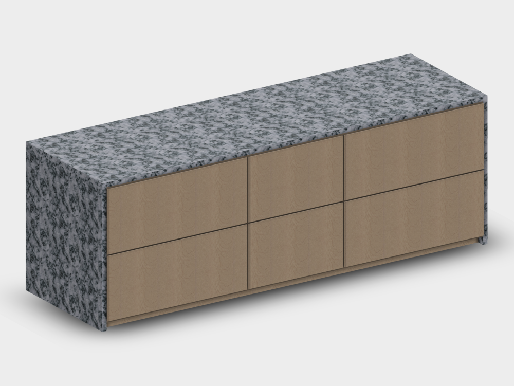 Isla baja con cajonera