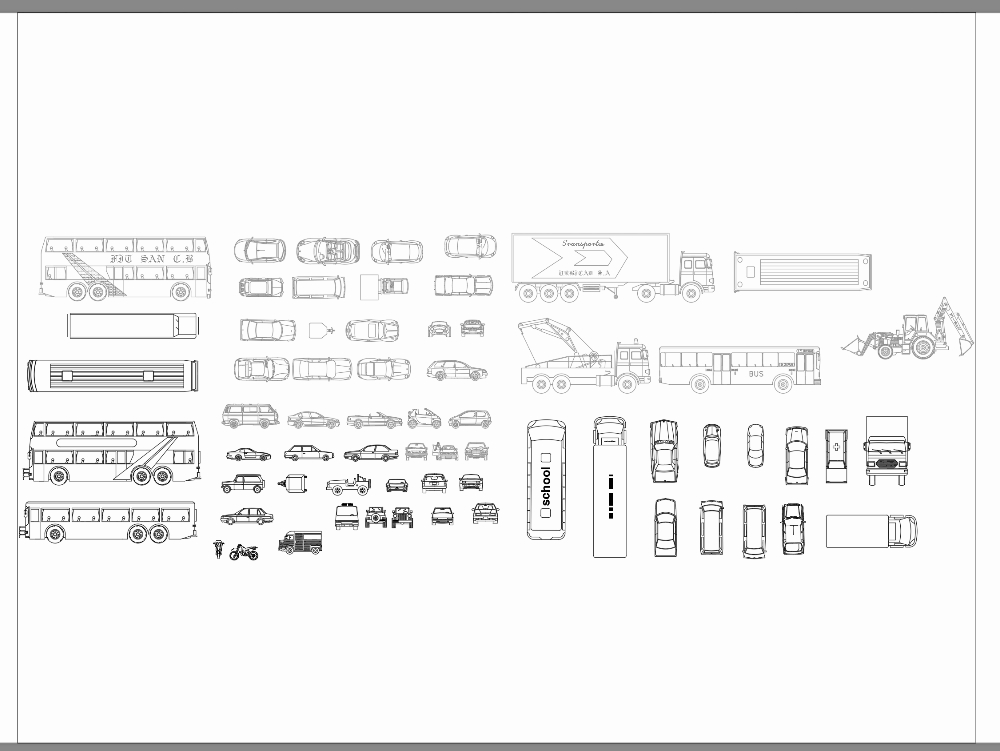 Voitures, camions, bus