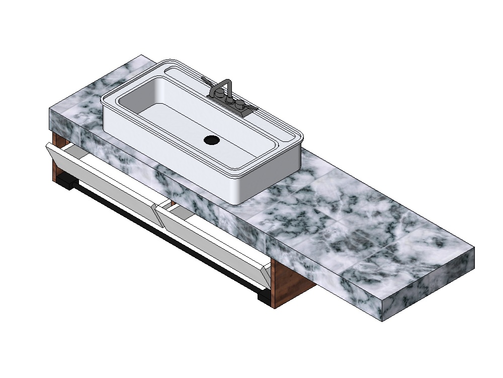 Vanity with sink and drawers