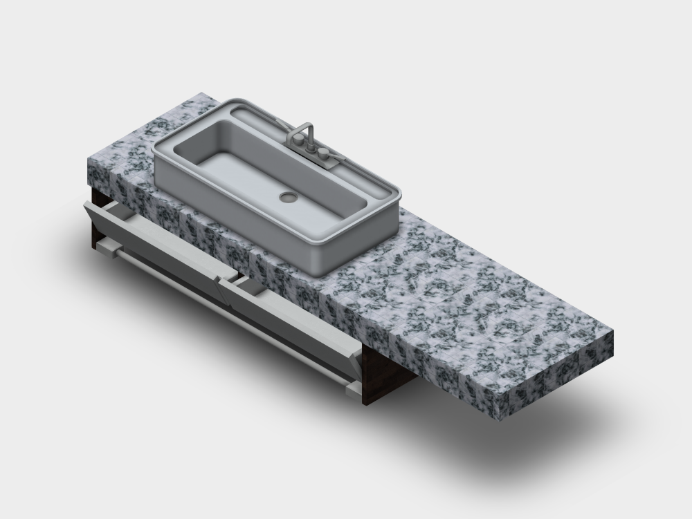 Pia com pia e gavetas