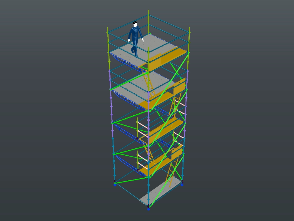 3D scaffolding tower