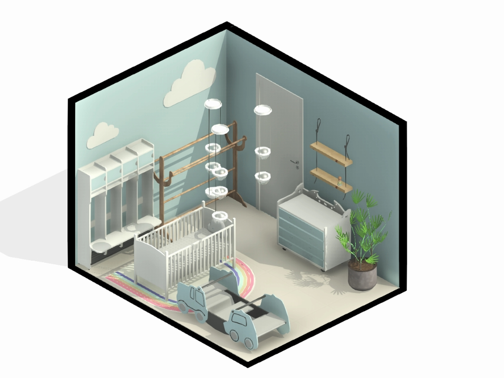 3D modeling of a bedroom in Revit