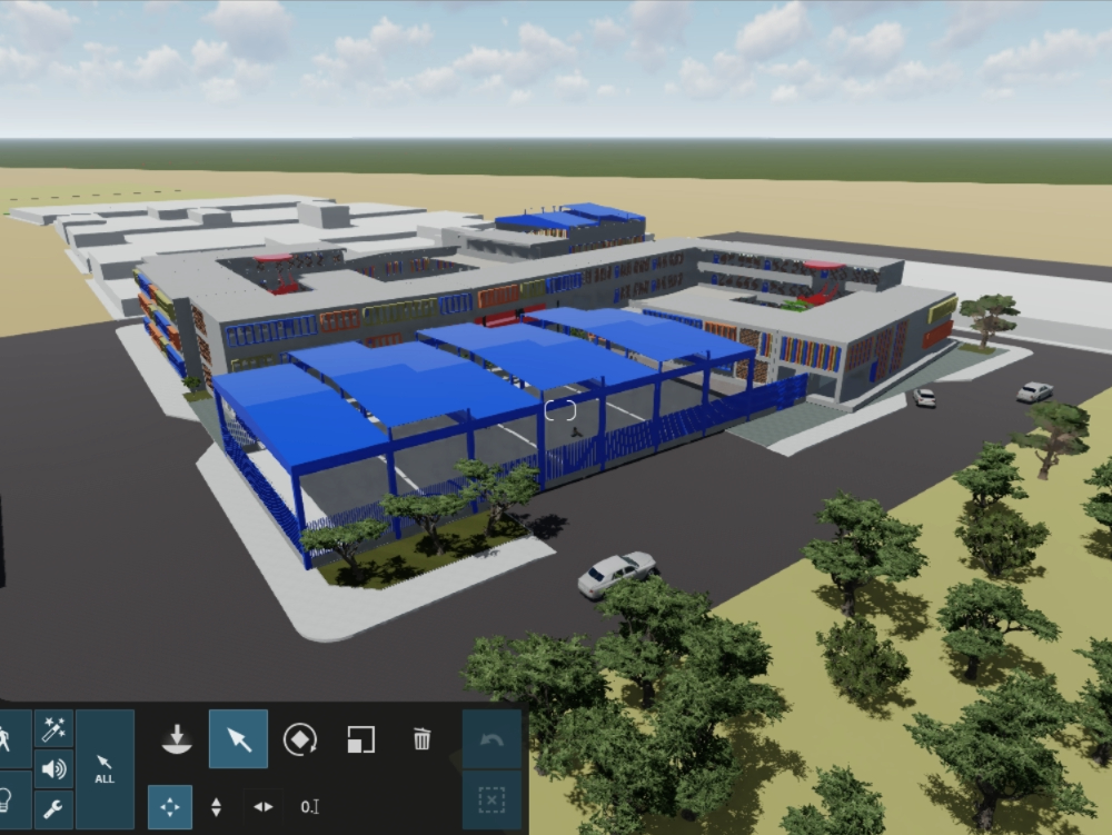 Modeling and rendering of a school in Lumion
