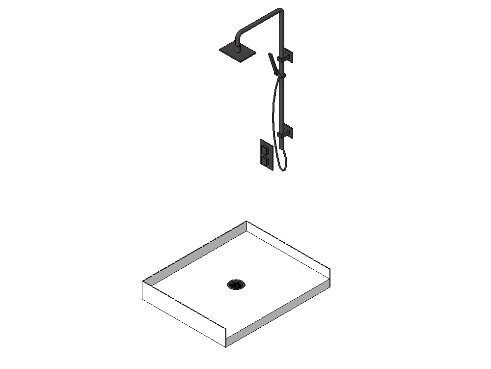 Shower with receptacle