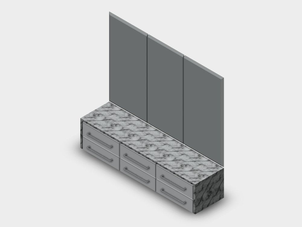 Armário suspenso com gavetas