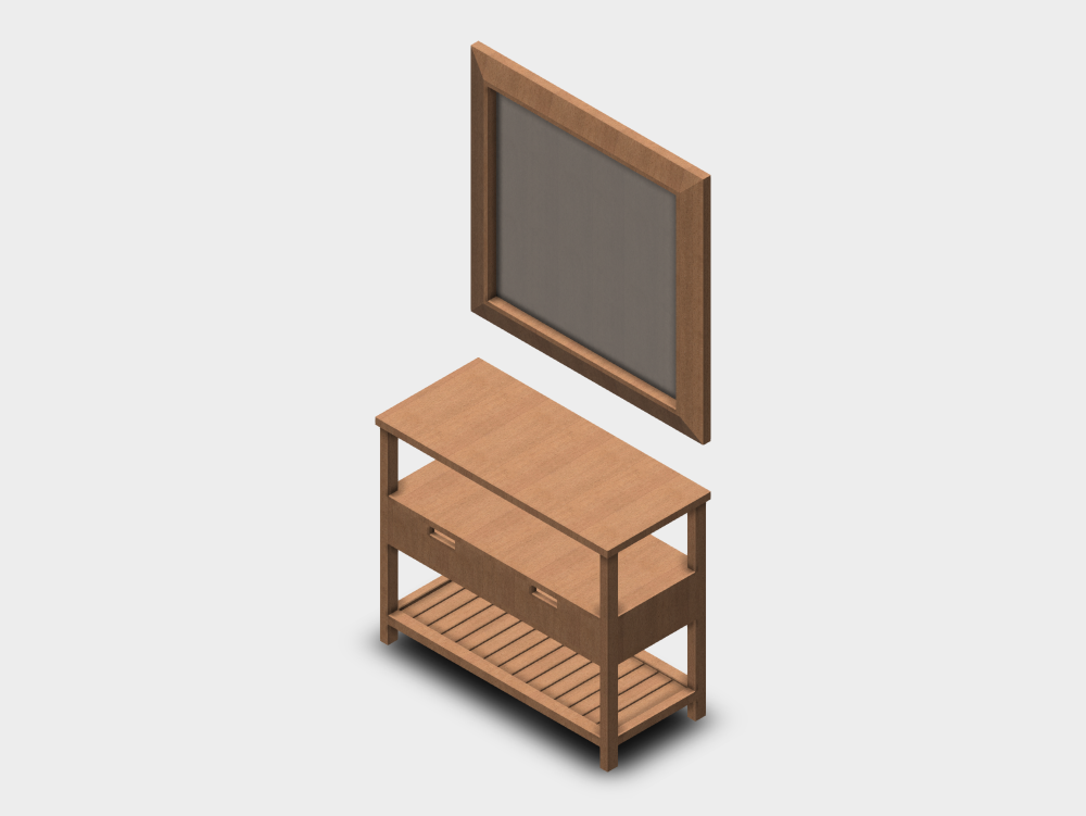 Armário de parede com espelho