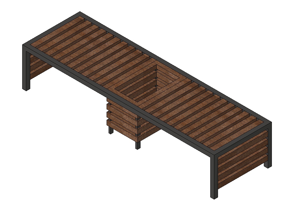 Urban bench with integrated flowerbed