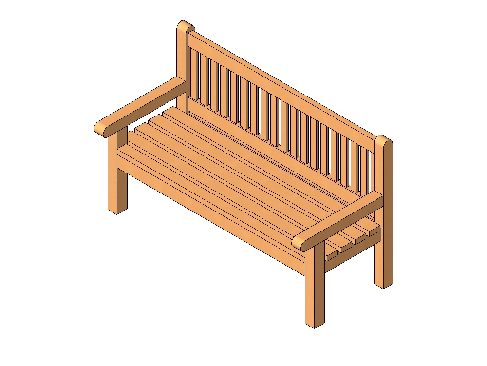 Classic wooden urban bench