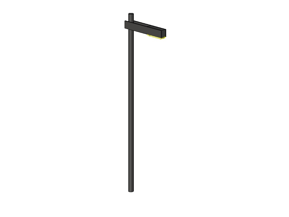 Outdoor luminaire with horizontal arm