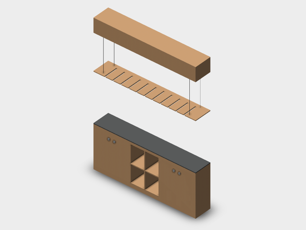 Barra de bar con almacenaje