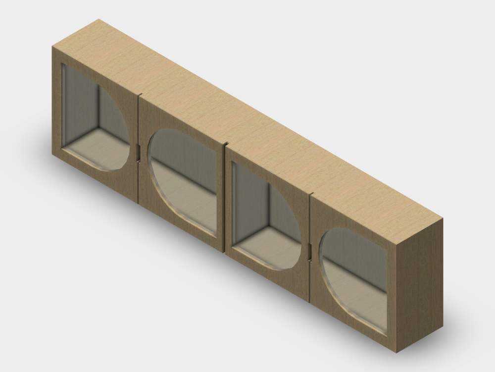 Aparador boho con paneles circulares