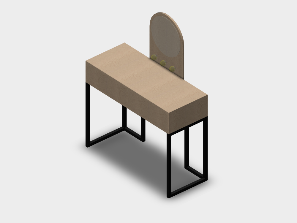 Penteadeira com espelho circular