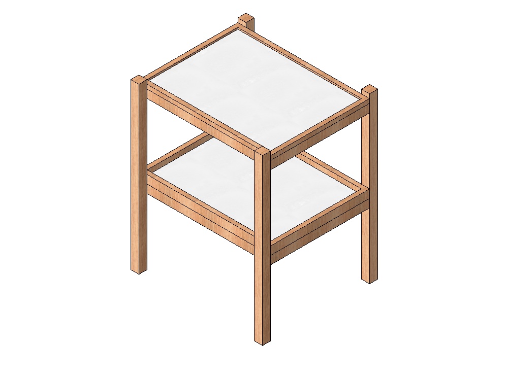 Changing table with shelf