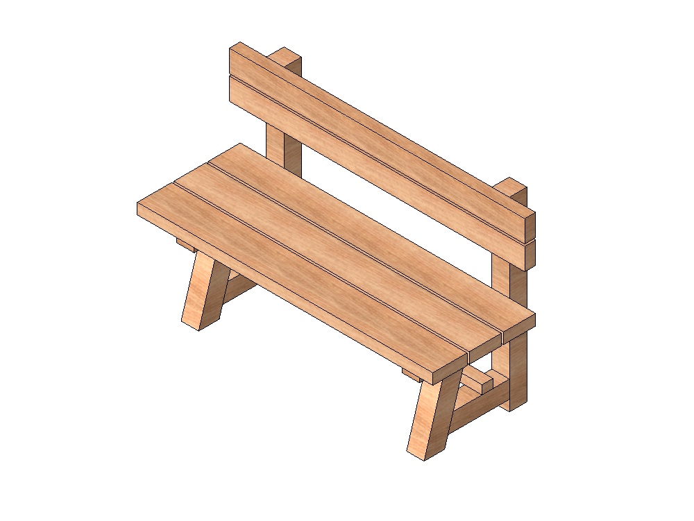 Sturdy Nordic bench with backrest