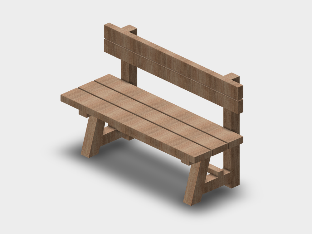 Banco nórdico robusto con respaldo