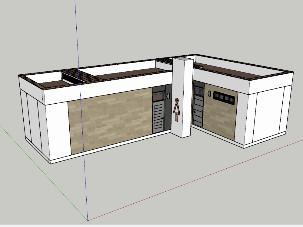 Sports bathroom modeling; bath and shower module