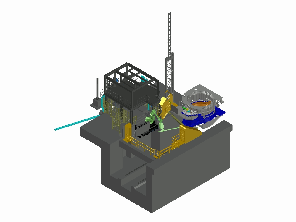Steelmaking furnace and an opening robot