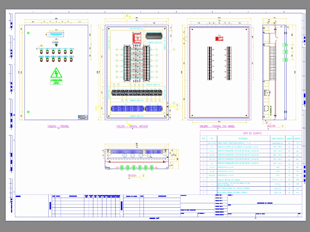 Plantilla para tableros electricos