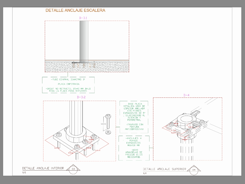 Detalhe de âncora de metal