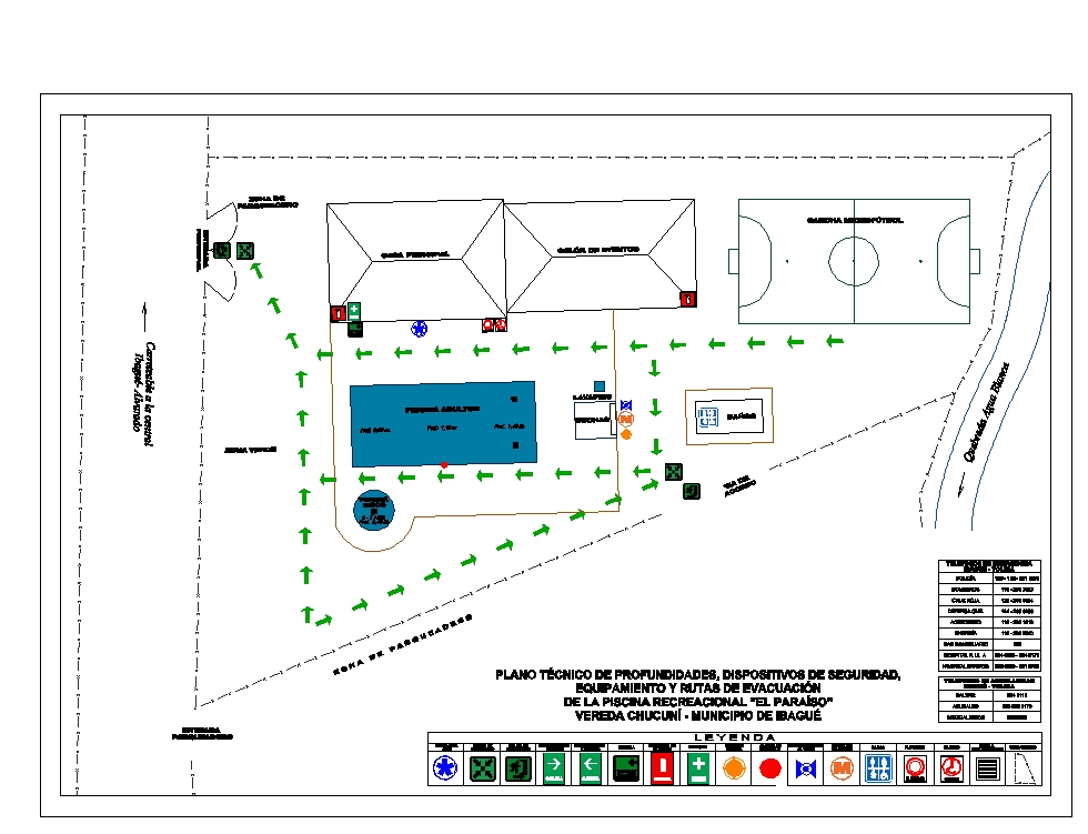 Placas de evacuação de piscina