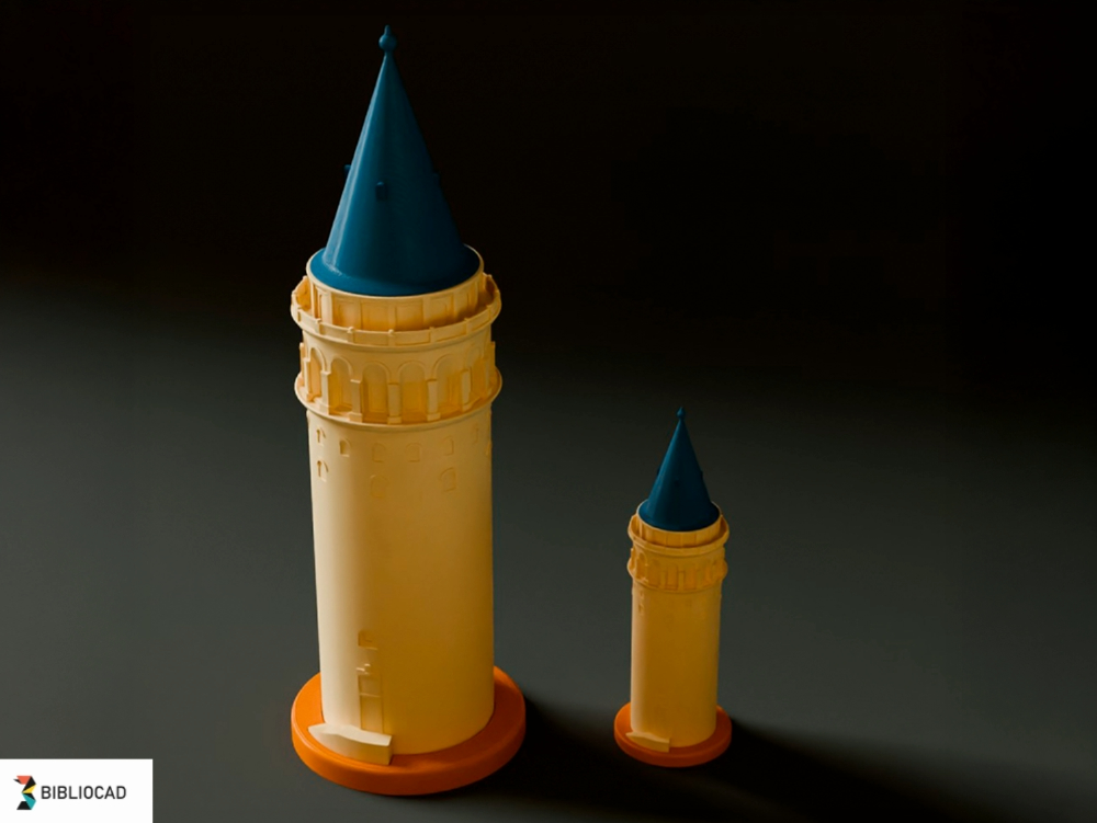 Torre de gálata – modelo 3d imprimible a escala 1:250 del ícono histórico de estambul