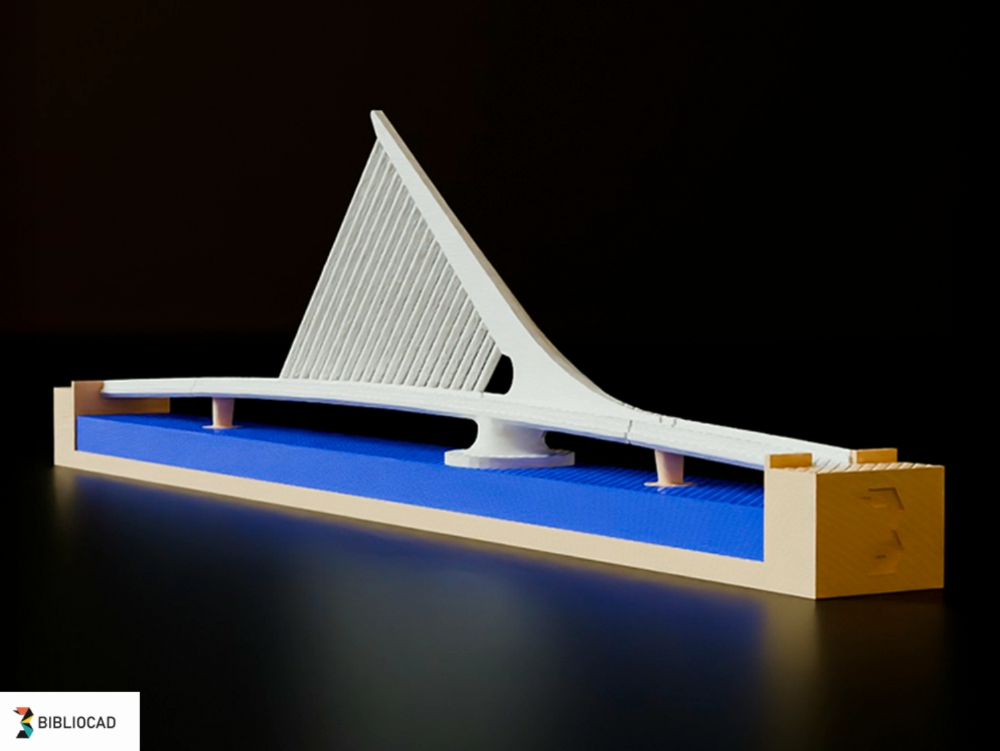Puente de la mujer – modelo 3d imprimible del ícono moderno de puerto madero