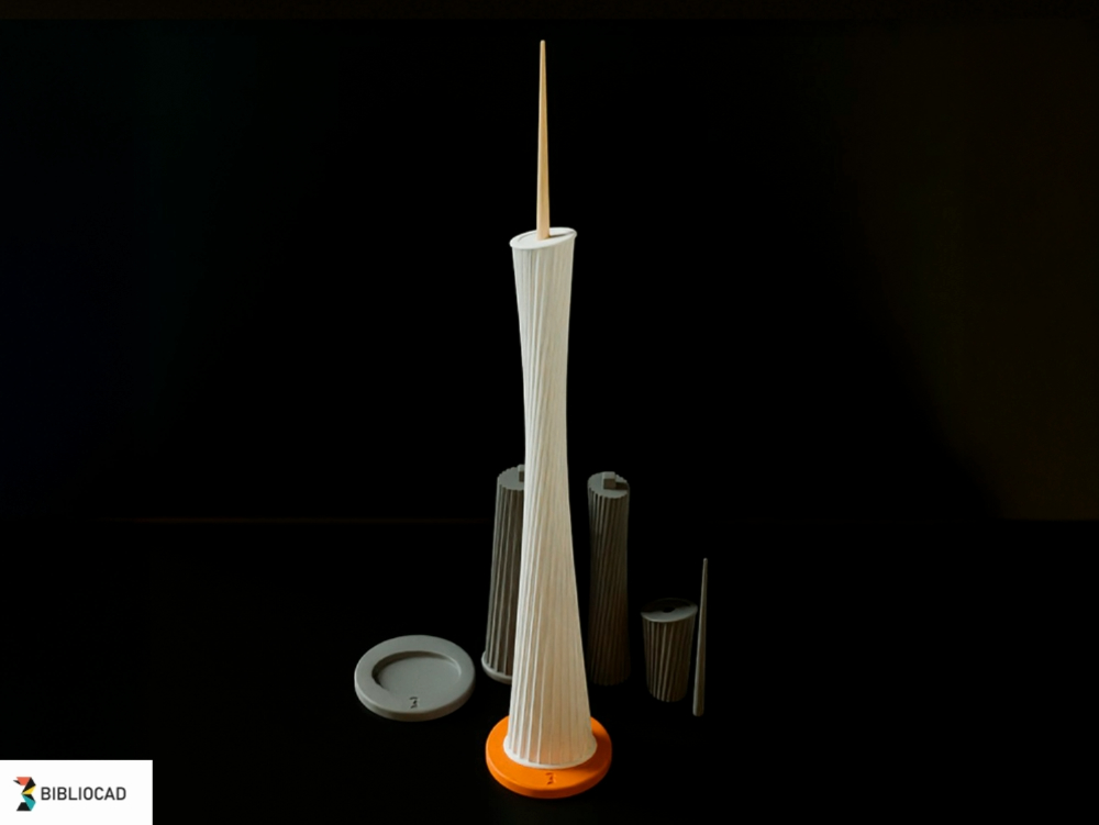 Torre de cantón – modelo 3d imprimible de la torre hiperbólica de guangzhou