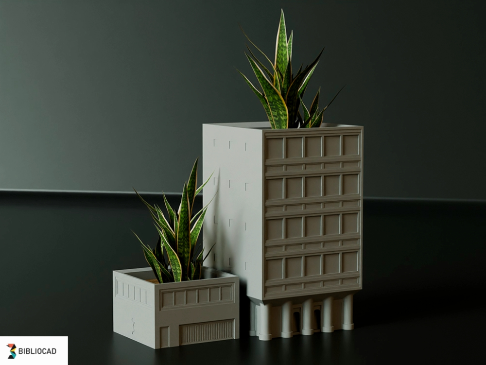 Brutalist Planters – a set of printable 3D models inspired by modern architecture